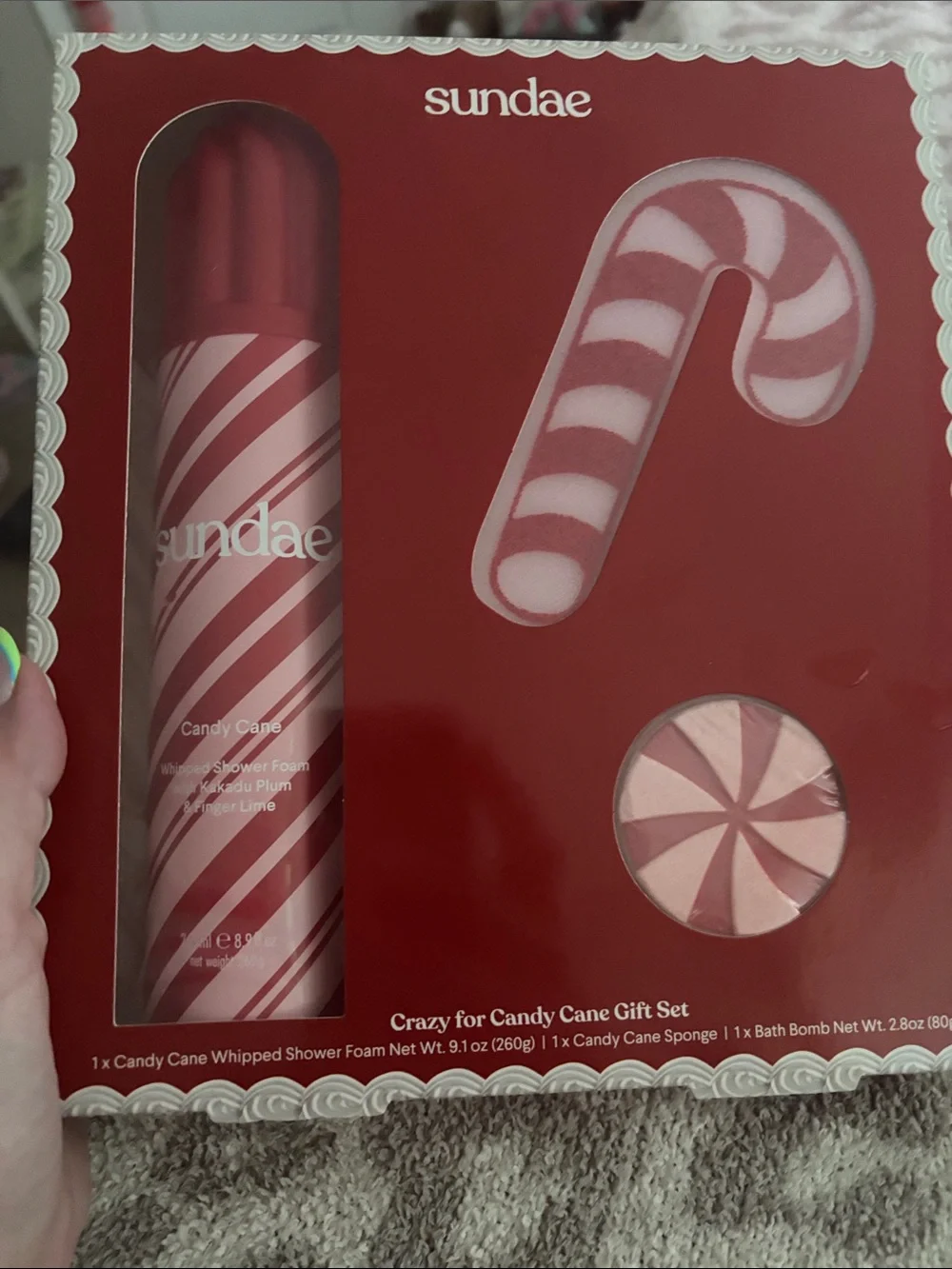 Sundae Shower Foam/ Body Wash Set- Candy Cane, Coconut Cream, and Birthday Cake